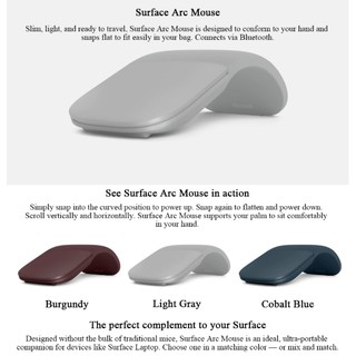 Microsoft Surface Mouse Arc Touch Blue Shadow Technology Wireless Bluetooth Mouse
