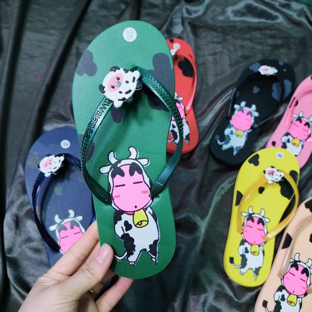 Dép Kẹp Nữ Havaianas Hình Chú Bò Sữa Siêu Hot,Dép Kẹp Thái Đẹp