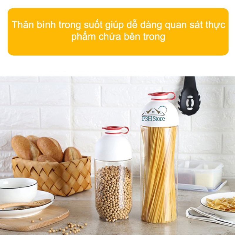 Hộp đựng thực phẩm Lock&amp;Lock Grain Bottle chuyên dụng bảo quản mì ý spaghetti, các loại hạt, đậu