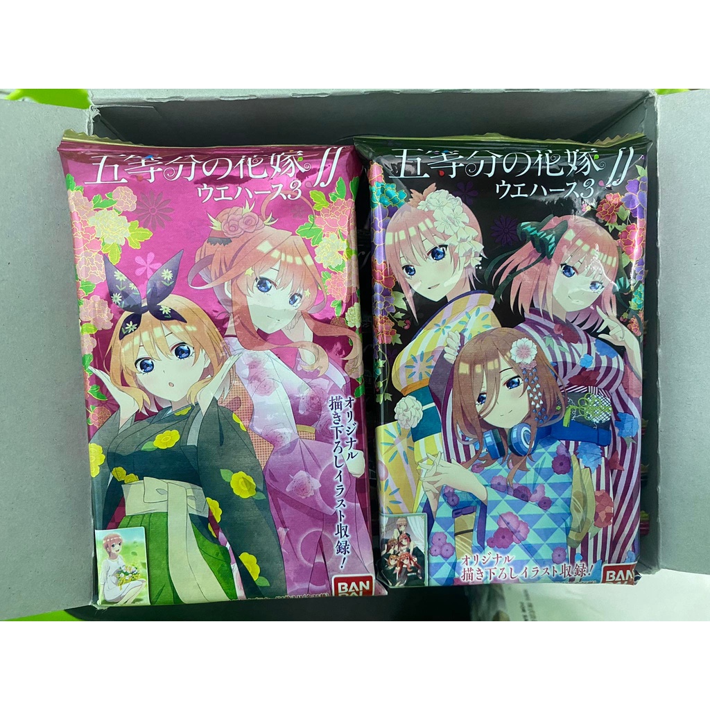 Card bánh nhân phẩm -Gotoubun - 5 nàng dâu -Volume 3- 1 wafer và 1 card random- HSD 4/2023