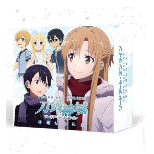 (Bản 150k) Hộp quà sword art online mini có bình nước ảnh dán vòng tay ảnh thẻ postcard