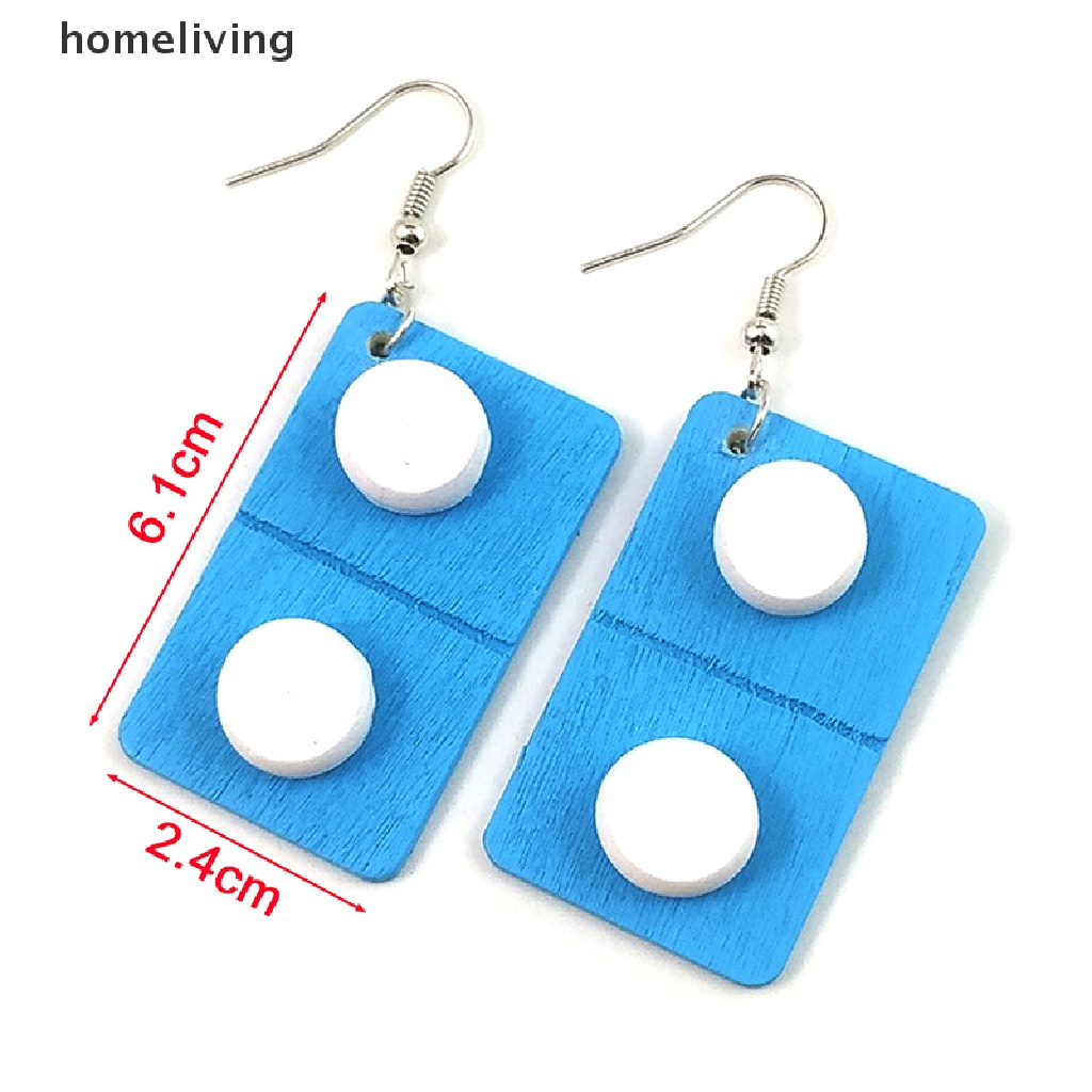 Khuyên Tai Thả Hình Viên Thuốc Bằng Gỗ Dễ Thương Vui Nhộn