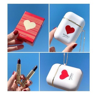 (CHÍNH HÃNG)SET 2 son MANSLY cao cấp chiết xuất hoa hồng không độc hại thiết kế vỏ airpods độc lạ