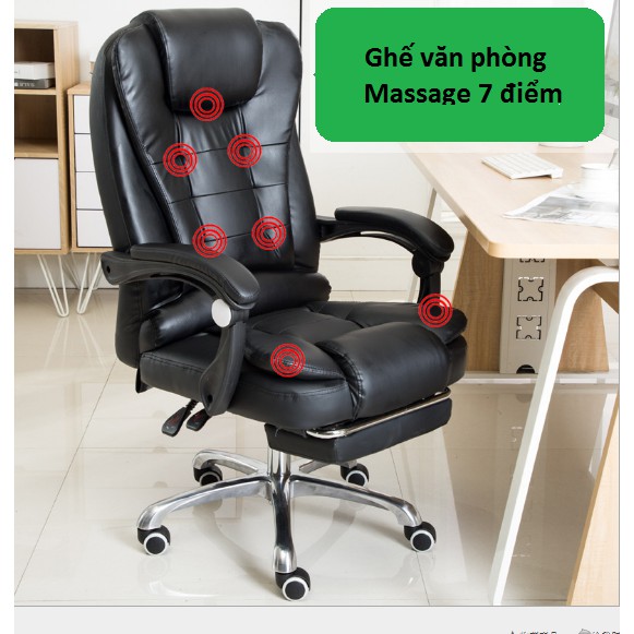 Ghế văn phòng massage 7 điểm, ngả lưng, gác chân