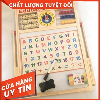 [HÀNG LOẠI 1] Bảng gỗ nam châm giáo dục 2 mặt cho bé viết vẽ, học số, học chữ cái