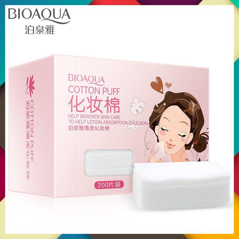 Bông Tẩy Trang Cotton Bioaqua Hộp 200 Miếng Đa Năng Mềm Mịn Thấm Hút Tốt Giúp Tẩy Trang Nhanh Sạch Tiết Kiệm Thời Gian