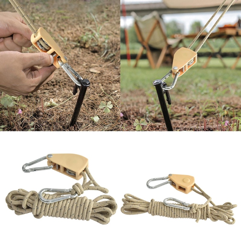 Ròng Rọc Có Thể Điều Chỉnh Dây Thừng Treo Bánh Cóc Cho w / Carabi