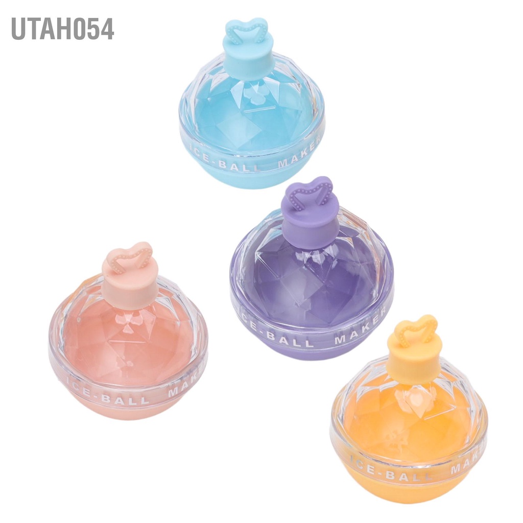 Set 4 Khuôn Làm Đá Hình Cầu Có Nắp Đậy