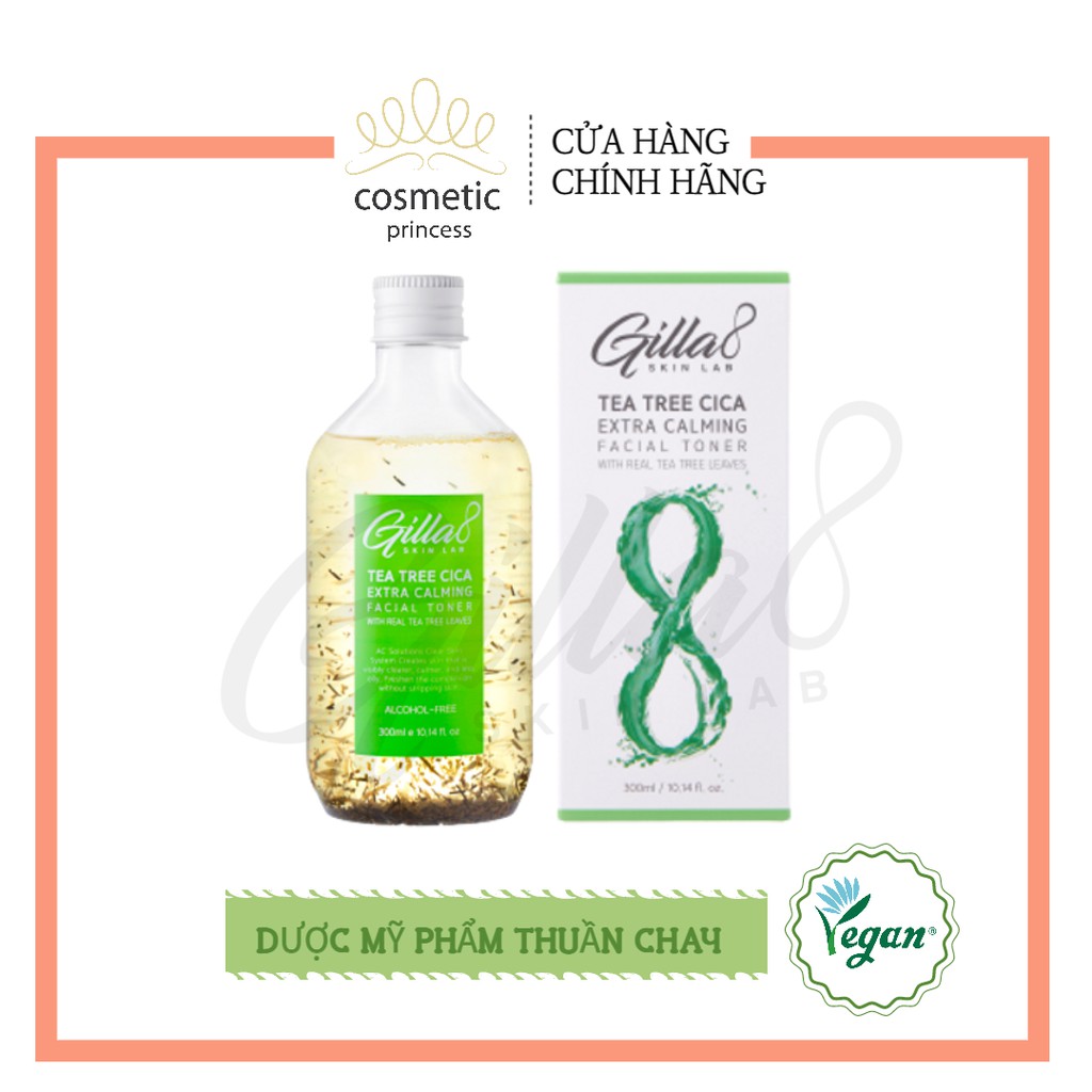 [Gilla8] [180ML] NƯỚC CÂN BẰNG LÁ TRÀ BAY GILLA8 TEA TREE CICA EXTRA CALMING FACIAL TONER