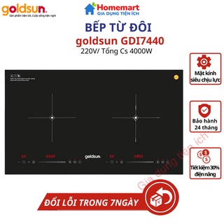 Bếp từ đôi goldsun 4000w gdi7440, bếp từ kết hợp hồng ngoại goldsun gdx7640, bảo hành chính hãng 24 tháng