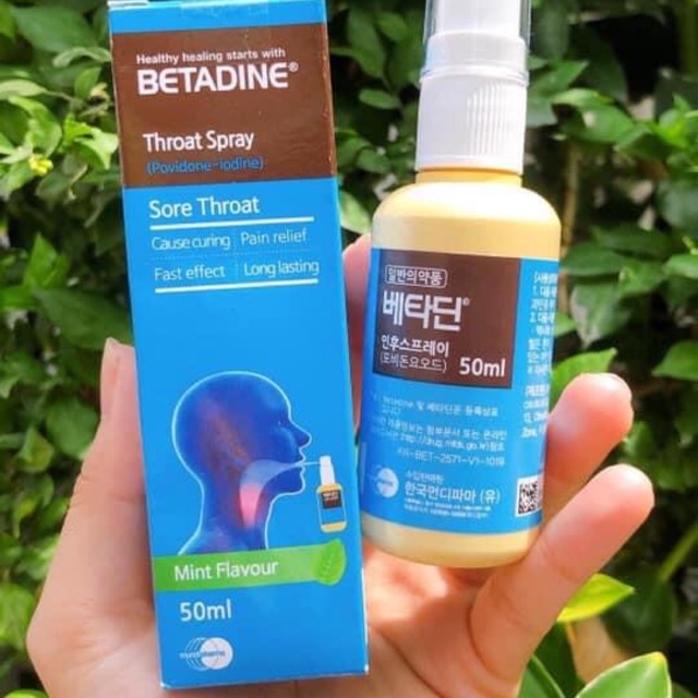 Xịt họng kháng khuẩn số 1 Hàn Quốc BetadineThroat Spray 50ml