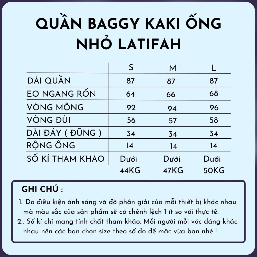 Quần baggy kaki ống nhỏ LATIFAH QD048 phong cách ulzzang trẻ trung năng động