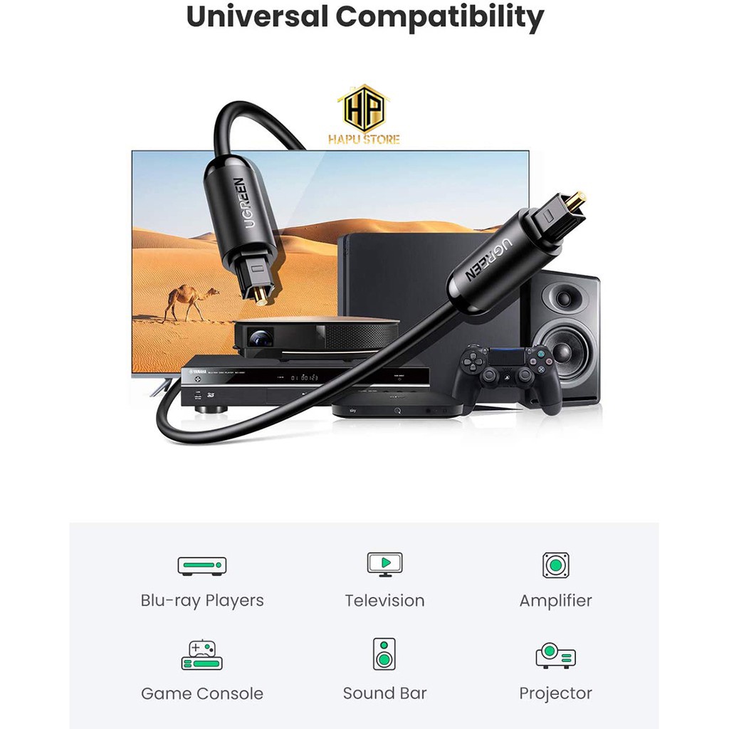 Cáp Âm Thanh Optical 7.1 Chính Hãng UGREEN AV122 Cao Cấp