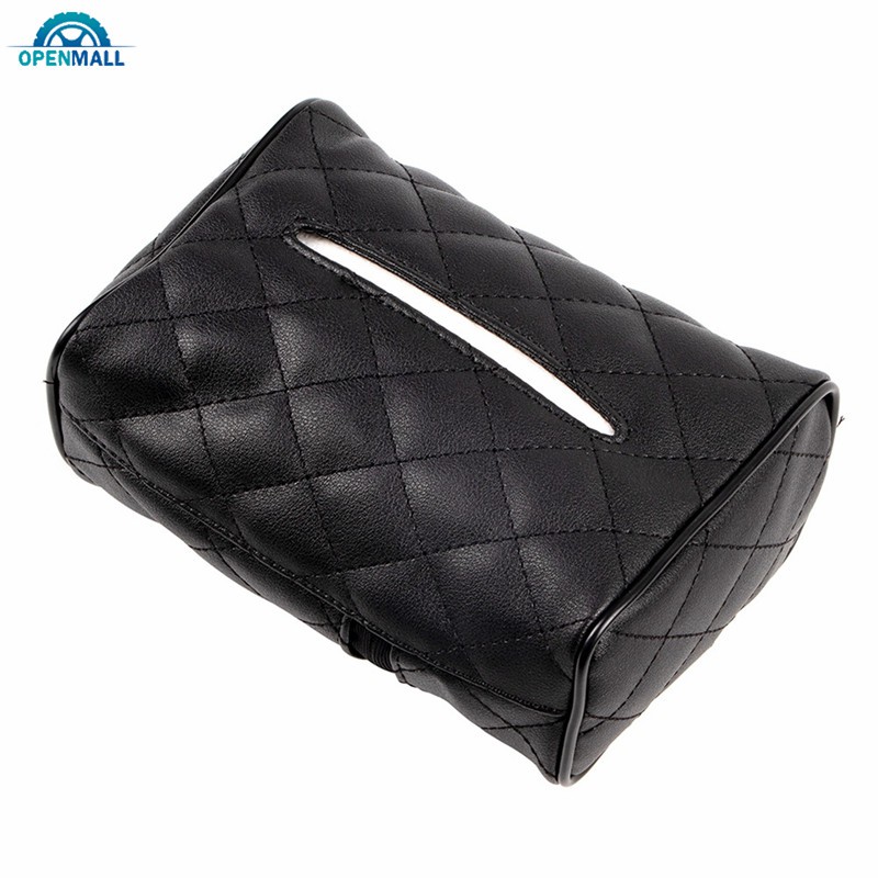 Hộp đựng khăn giấy bằng da giả có khóa kéo trên xe hơi tiện lợi