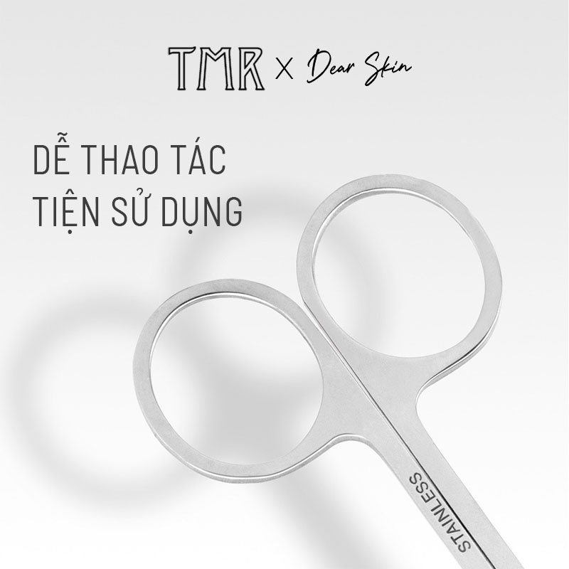 Kéo Cắt Tỉa Lông Mũi Đầu Tròn An Toàn TMR, Kéo Tỉa Đầu Nhọn, Thép Không Gỉ Cao Cấp, Thiết Kế Nhỏ - Gọn - Nhẹ, Đen - Xám