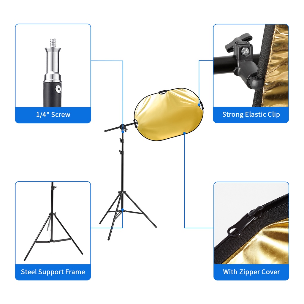 Giá đỡ đèn phản quang Selens chụp ảnh ngoài trời 5 trong 1 60x90cm