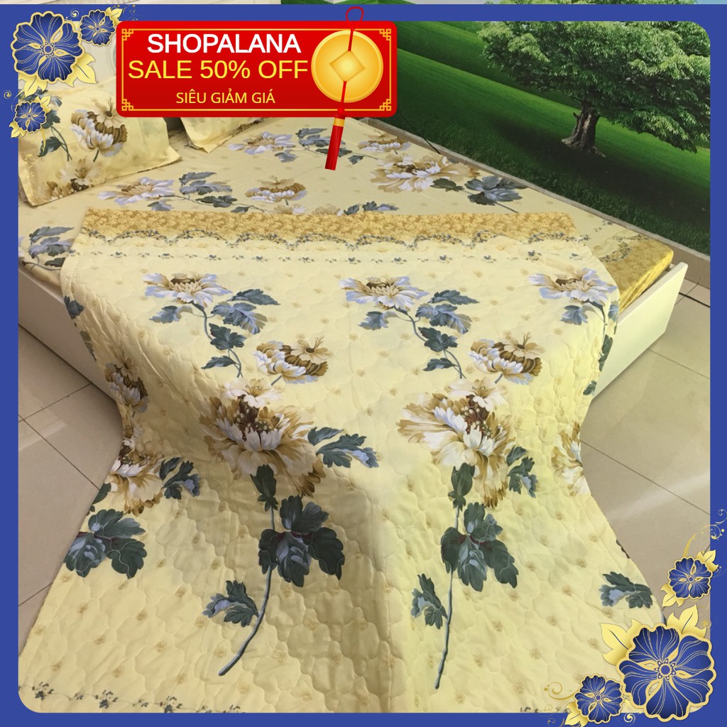 Xả hàng tết Bộ chăn hè ga gối coton poly giường 1m4x2m