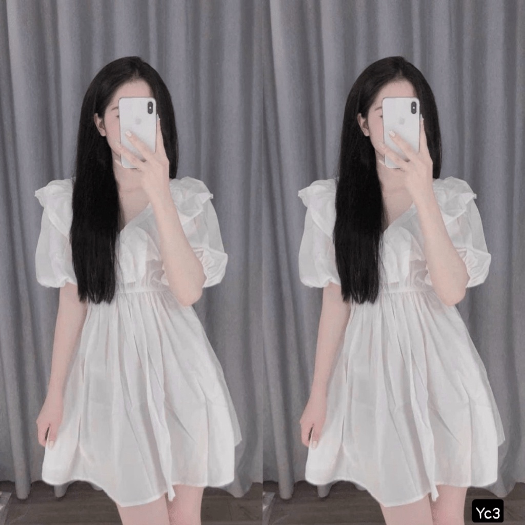 Xả Lỗ Mẫu Mới Ra Kho -- Đầm Đũi Cổ V Hốt Nhanh Kẻo Hết UP