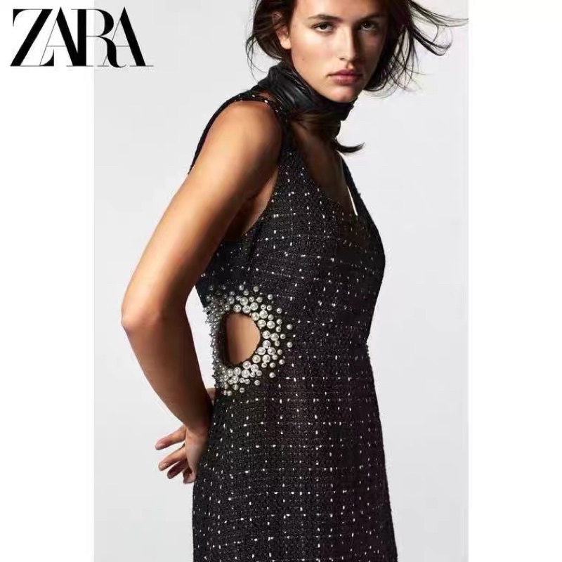 ĐẦM TWEED MINI KHOÉT EO #ZARA AUTHENTIC TUỒN STORE