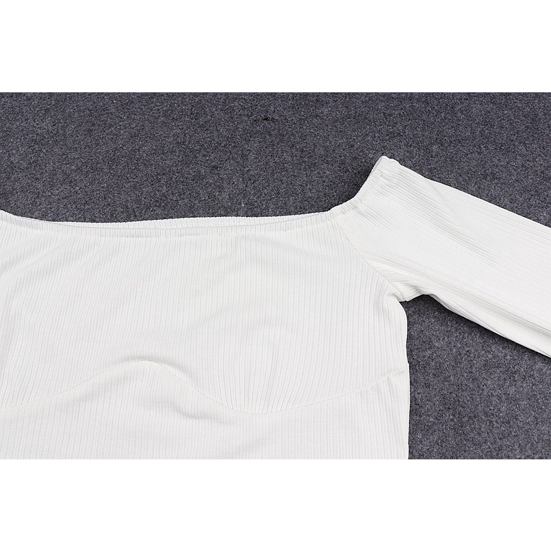 DUNEA Áo thun tay dài trễ vai thiết kế quyến rũ dành cho nữ