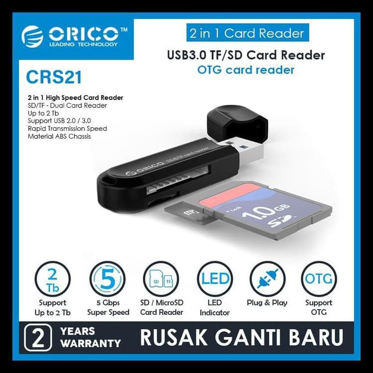 Đầu Đọc Thẻ Nhớ Orico Usb3.0 Tf / Sd Crs21-180