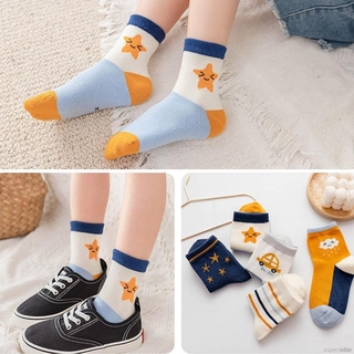Bộ 5 Đôi Vớ Cotton Thoải Mái Họa Tiết Hoạt Hình Đáng Yêu Dành Cho Các Bé