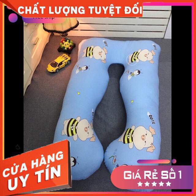 gối bà bầu 🔥 𝐅𝐑𝐄𝐄 𝐒𝐇𝐈𝐏 🔥 gối cho bà bầu chữ U đa năng giảm đau lưng , nhức mỏi , giúp có ngủ ngon (size 120cmx75m)