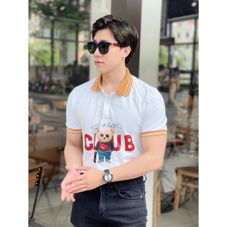 (HCM) Áo thun nam cổ bẻ tay ngắn họa tiết gấu club thời trang nam đẳng cấp siêu hot - sang trọng hot hit KME FASHION