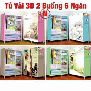 Tủ vải 3d 2 buồng 6 ngăn