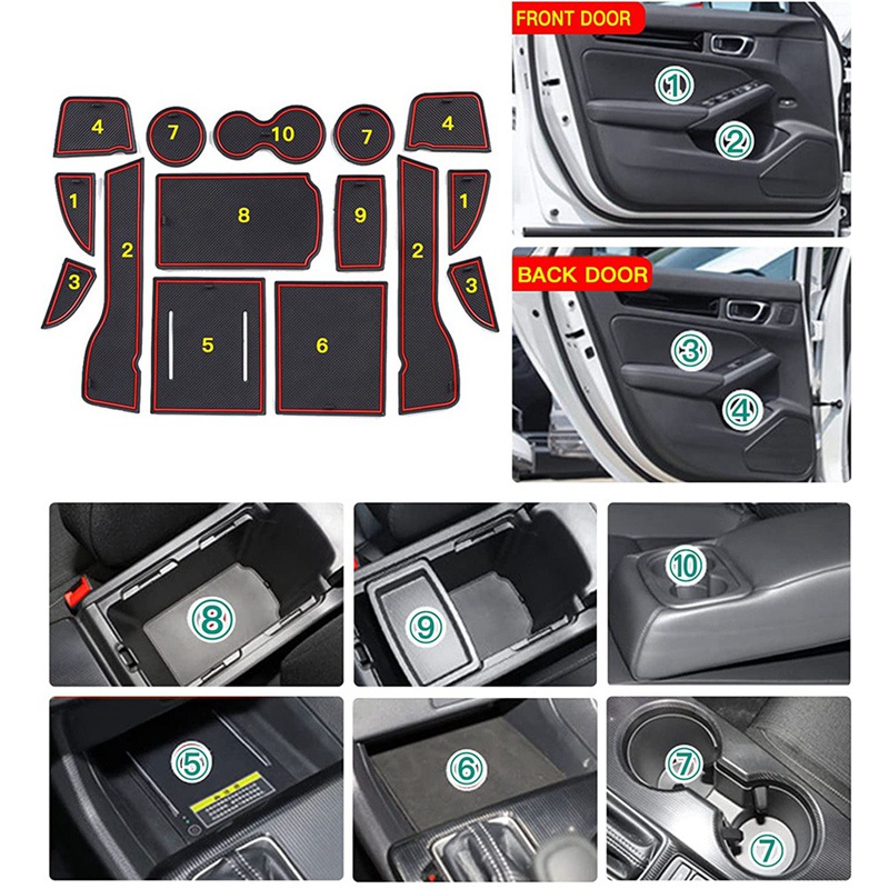 Đệm Lót Chỗ Để Cốc Chống Trượt Cho Xe Hơi Honda Civic 11Th Gen 2022 +