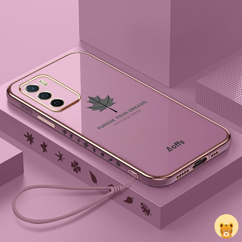 Ốp Điện Thoại Mạ Điện Trơn Mịn Sang Trọng Có Dây Đeo Cho Oppo A16