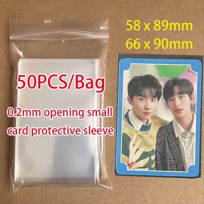 50 cái 0.2mm Dày Tay Áo Thẻ Bảo Vệ Photocard Bảo Vệ Thẻ Trong Suốt Bìa Cứng / Mềm Chủ Thẻ