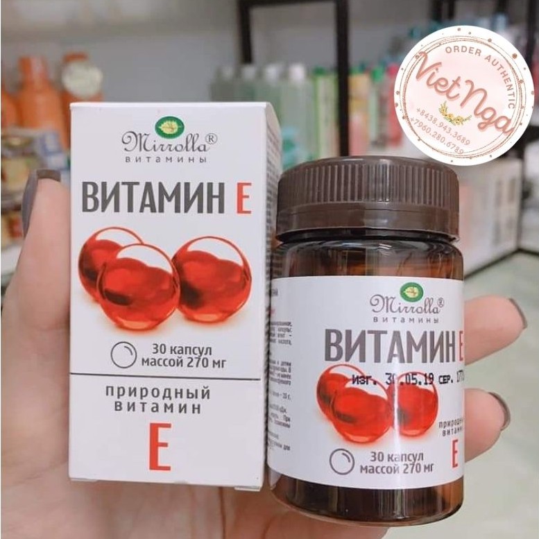 Vitamin E đỏ Nga chính hãng Mirrolla hàm lượng 270mg