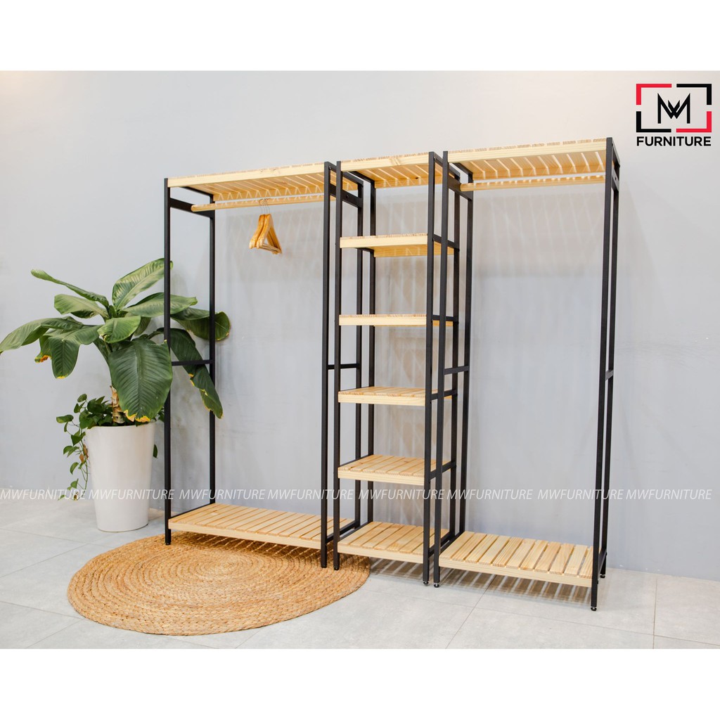 Kệ trang trí khung sắt tĩnh điện cao cấp 6 tầng thương hiệu MW FURNITURE - Nội thất trang trí