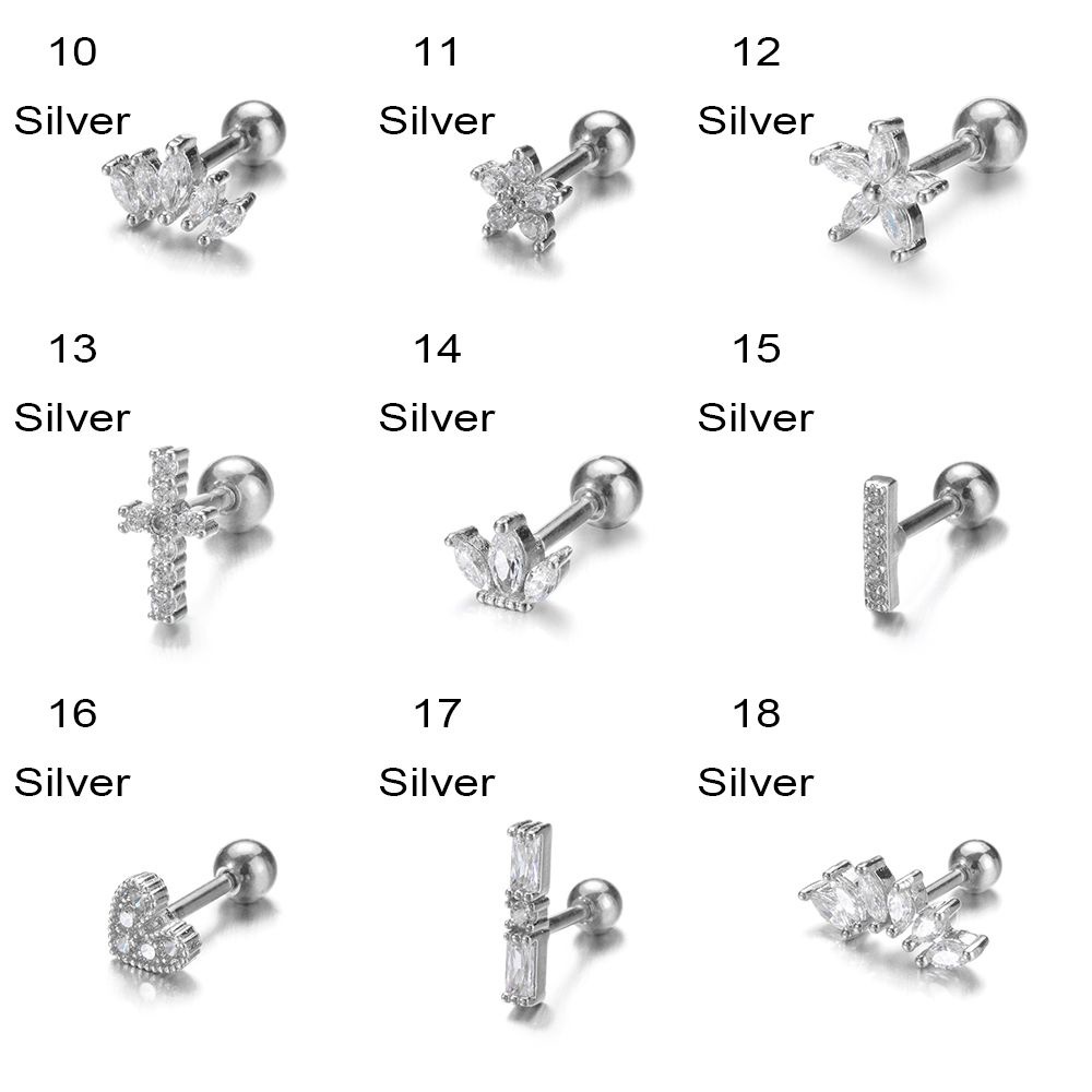 1 Khuyên Xỏ Vành Tai Hình Ngôi Sao / Mặt Trăng / Hoa / Vương Miện Nhiều Màu Thời Trang Cho Nữ