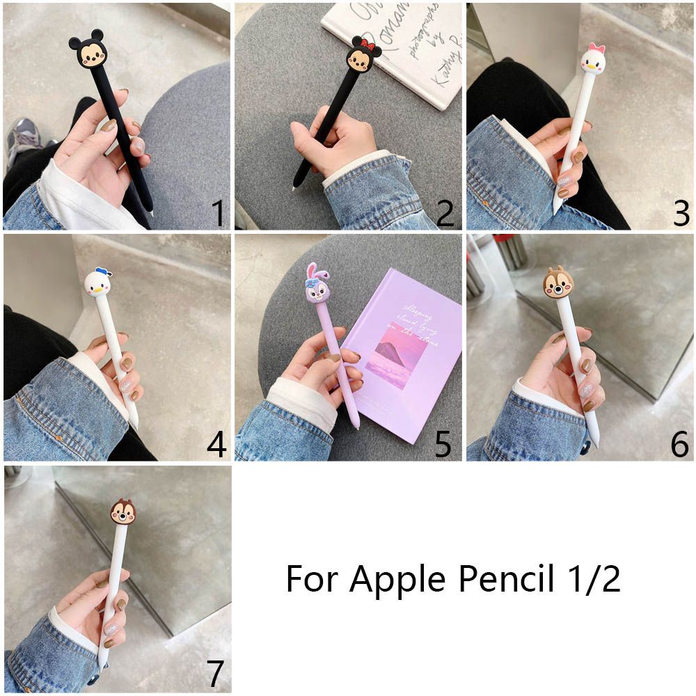 Vỏ bảo vệ silicon chống bụi chống trượt họa tiết hoạt hình cho bút cảm ứng Apple Pencil 1/2&lt;br&gt;
