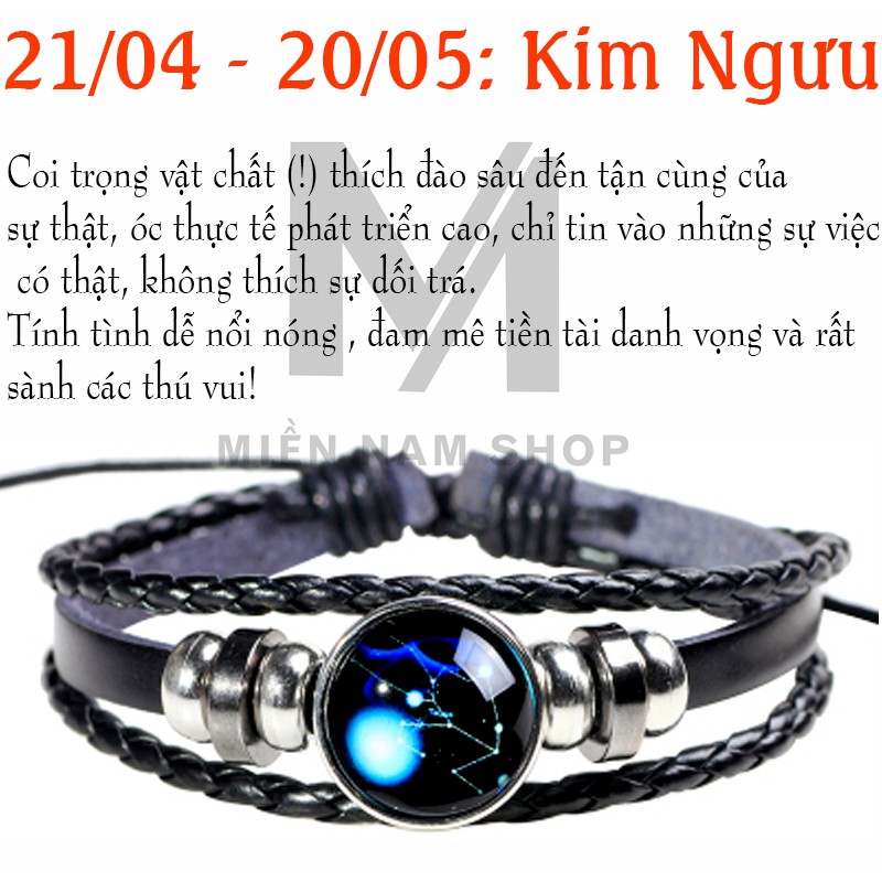 Vòng đeo tay nam nữ 12 chòm sao - Taurus (Sao Kim Ngưu) 21/04 - 20/05/05