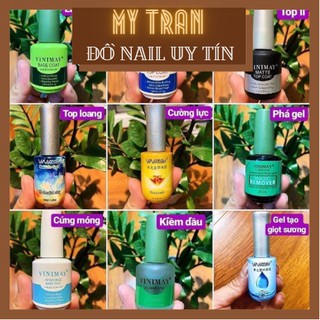 Sơn gel móng tay , base , top, cứng móng , kiềm dầu, top lì chính hãng vinimay