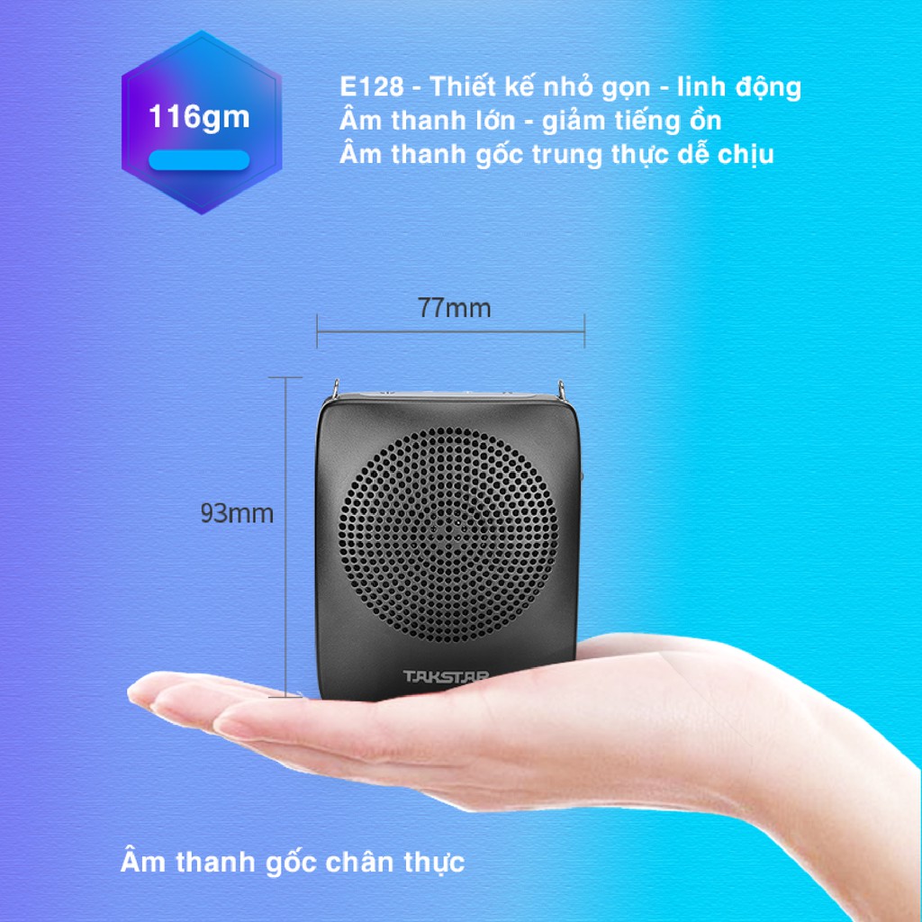 【Chính hãng】Takstar  E128 loa mic Máy trợ giảng, loại có dây, Bluetooth, sạc nhanh, Giáo viên, hướn dẫn viên