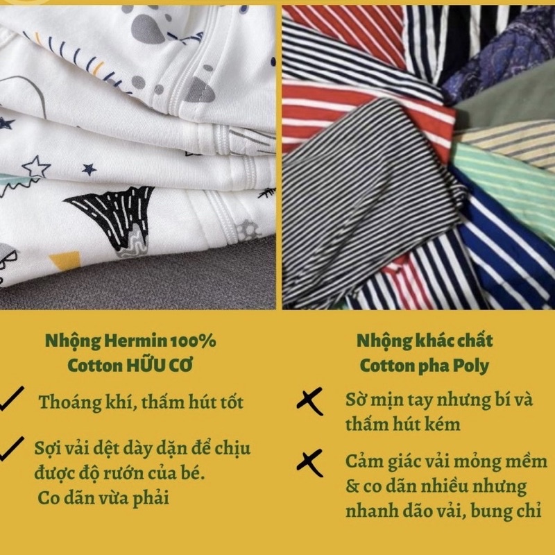 Túi ngủ trẻ em - nhộng chũn cho bé chất cotton tay mở tùy thích giúp bé ngủ ngon ,Cai nhộng , chống giật mình