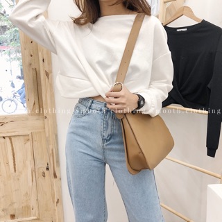 Áo nỉ xoắn eo