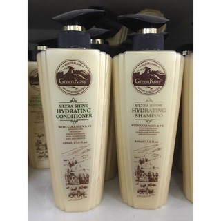 Bộ dầu gội xả GreenKosy High Shine Smoothing - chai 480ml hàng Úc