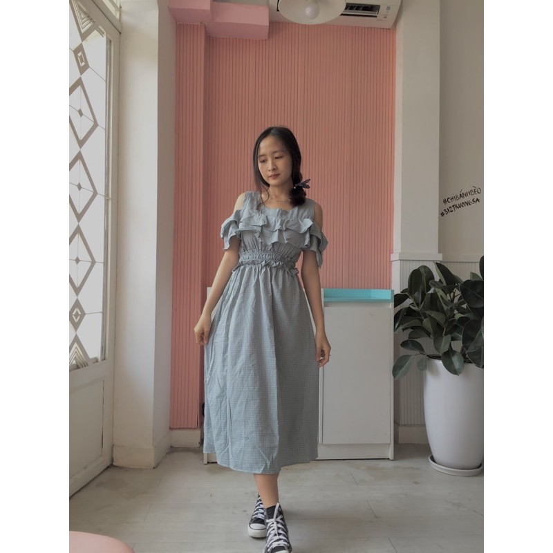 [Ảnh thật tự chụp] Đầm dài vintage
