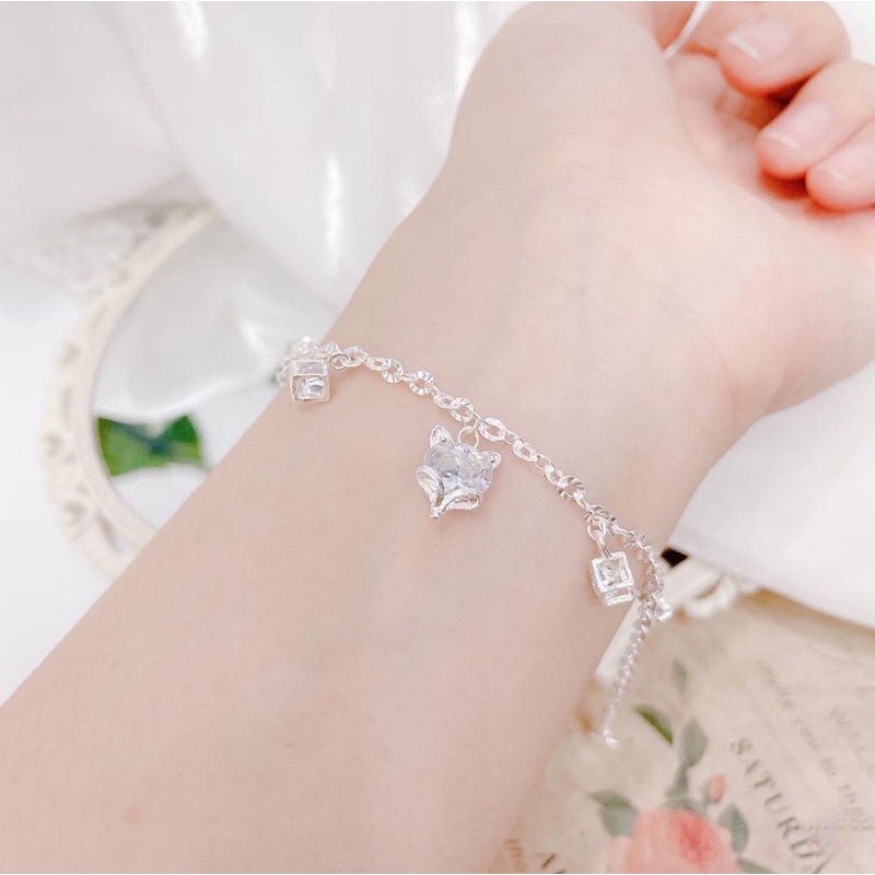Vòng tay lắc tay hồ ly bạc ta mix charm hộp và charm ngôi sao MAINOMI Shop bạc xinh