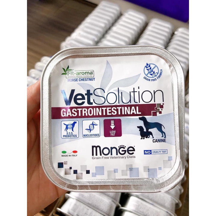 Pate Monge Vetsolution Gastrointestinal cho chó mèo hỗ trợ các vấn đề tiêu hóa xuất xứ Ý