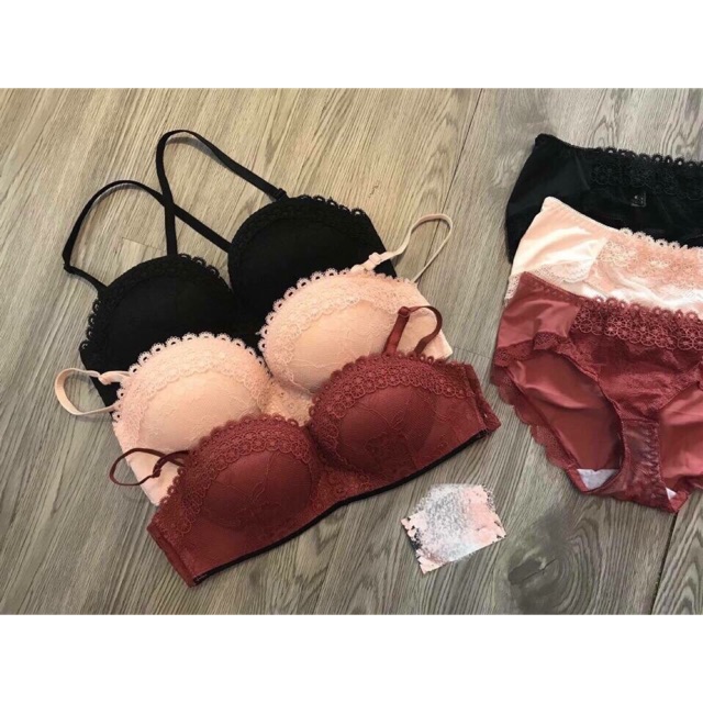 Bộ đồ lót pha ren cao cấp, không gọng, có đệm nâng ngực | BigBuy360 - bigbuy360.vn