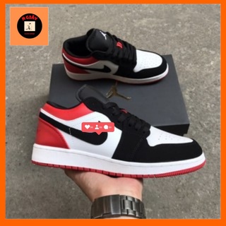 Giày sneaker đen đỏ, giày thể thao đen đỏ cổ thấp