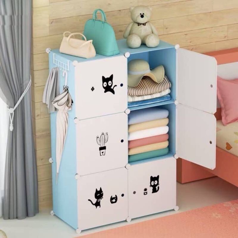 Tủ Nhựa Đa Năng  6 Ô Lắp Ghép Thông Minh Sâu 47cm ( bảo hành 1 năm)
