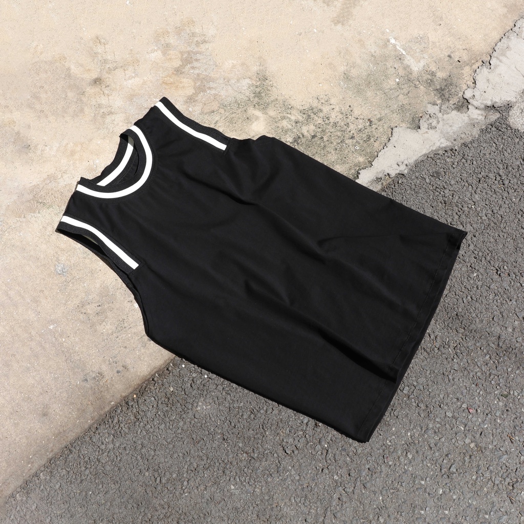 Áo thun tanktop DATINO bo cổ viền vai dệt cực xịn, chất vải 100% cotton 2 chiều mát mẻ