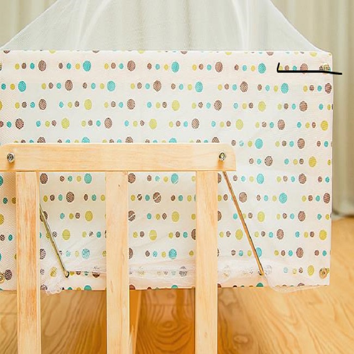 Nôi đu đưa cho bé, có màn chụp cho bé, gỗ thông size 90*50*40 bảo hành 12 tháng, có thanh chắn giường từ trẻ sơ sinh